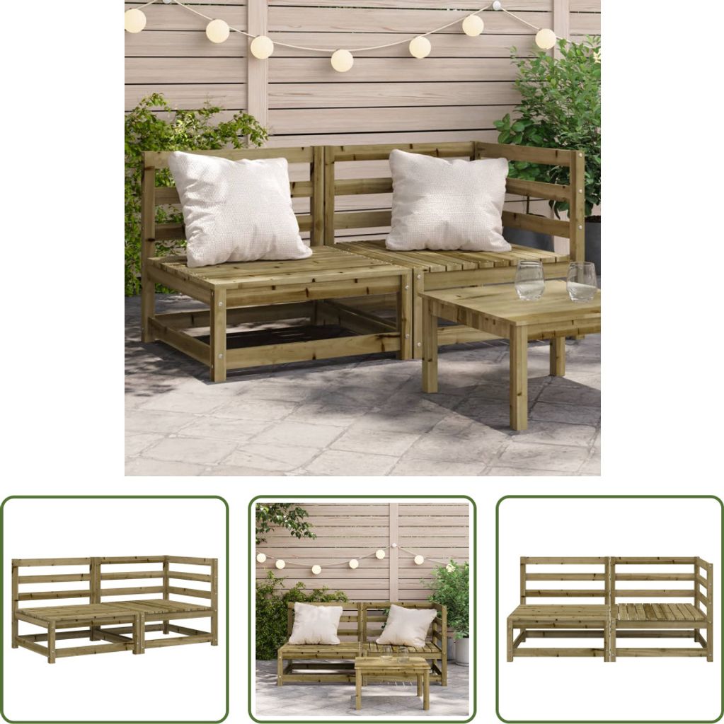 The Living Store Gartensofa 2-Sitzer Kiefernholz Imprägniert