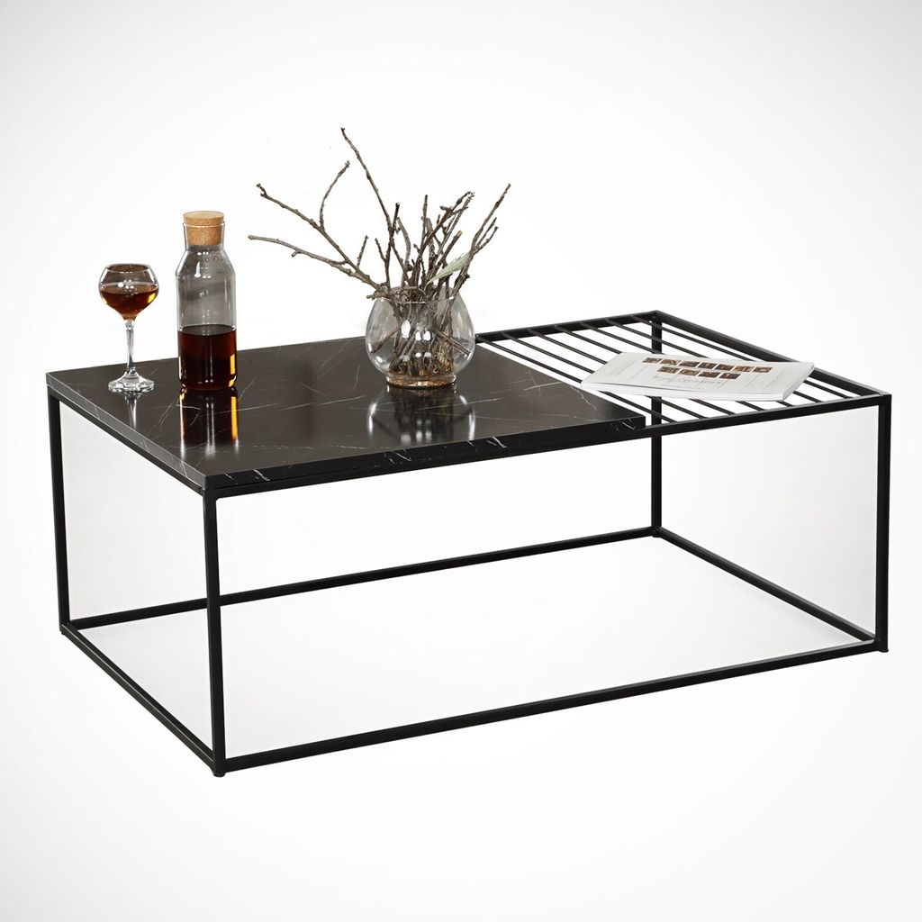 Skye Decor, Zinus - Royal, Couchtisch, Schwarz, 100 % MELAMINBESCHICHTETE SPANPLATTEN, 95 x 55 x 43 cm