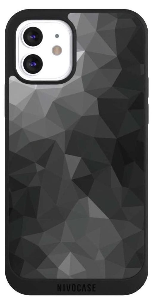 NIVOCASE Handyhülle für Apple iPhone 12 Hülle NIVOpure Case Schwarz Mosaik Muster Tarnmuster