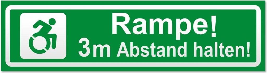 Kiwistar Rampe Motiv 3m Abstand invertiert Magnetschild Schild magnetisch - 45cm Grün - Magnetfolie für Auto PKW Kfz