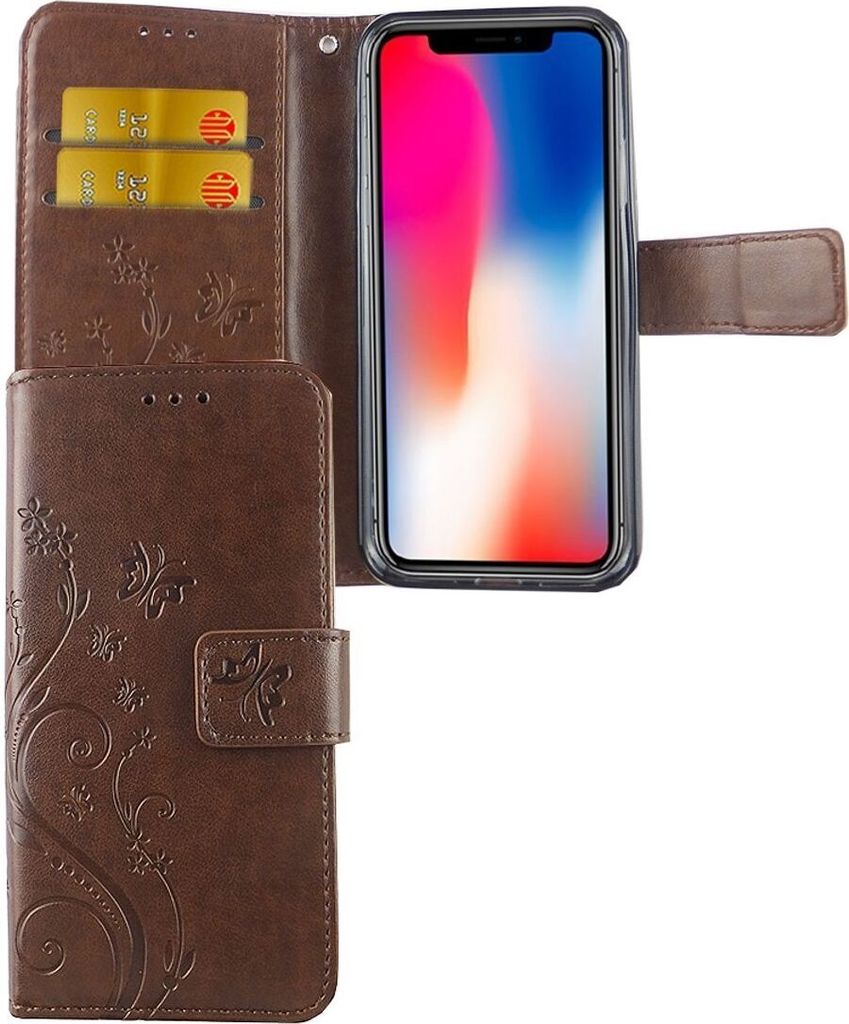 Schutz Hülle Blumen für Handy Apple iPhone X Coffee