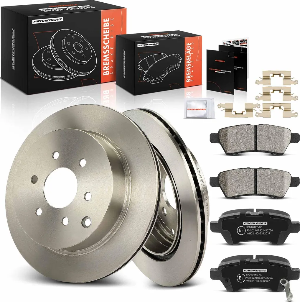 Frankberg Kit de 2 Disques et 4 Plaquettes Frein Arrière Pathfinder R51