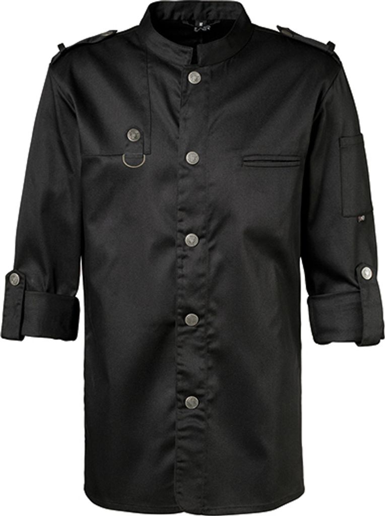 Exner Kochjacke Bikerstyle mit Schulterklappen