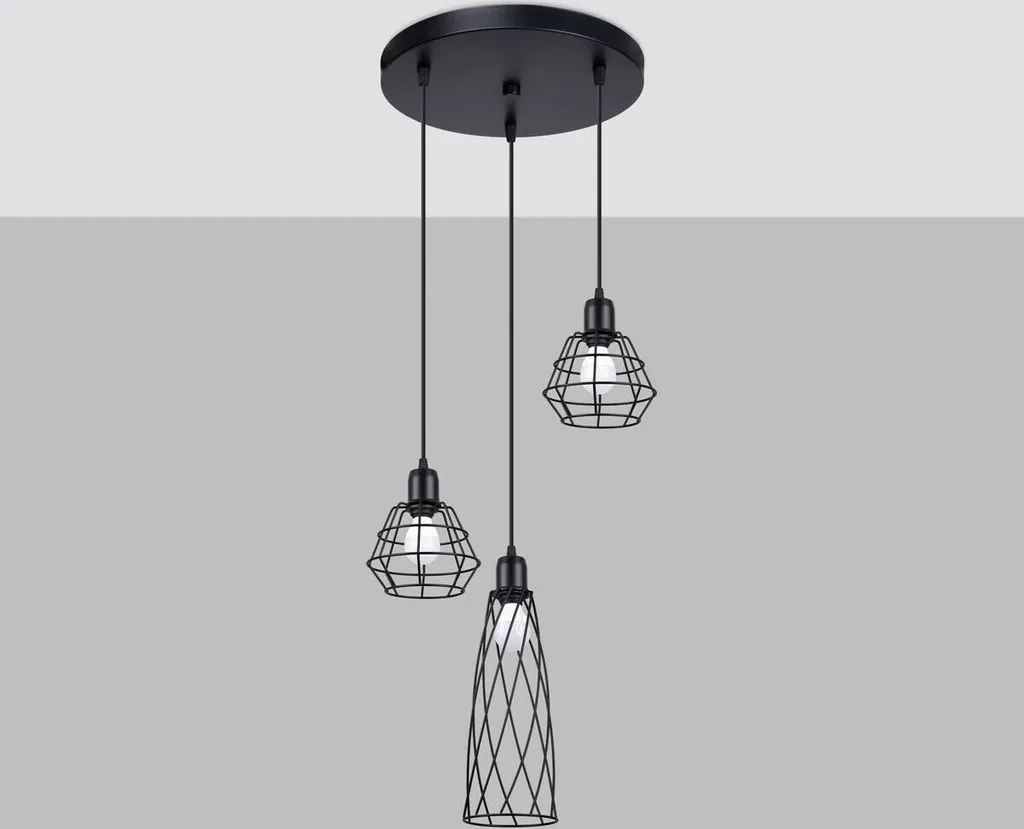 Suspension noire 3 sources SUBA idéale pour table à manger et loft - 9