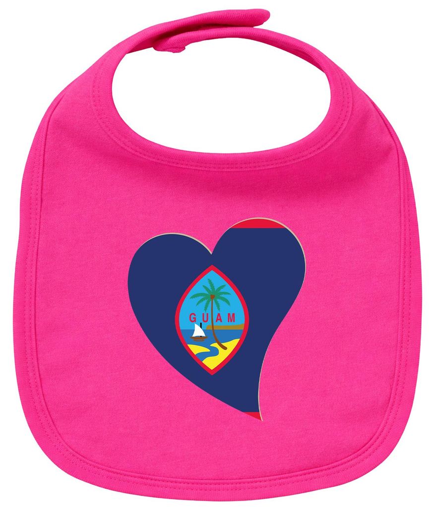 Huuraa Baby Lätzchen Guam Flagge Herz Cherry Pink Klettverschluss Baumwolle Latz Geschenkidee