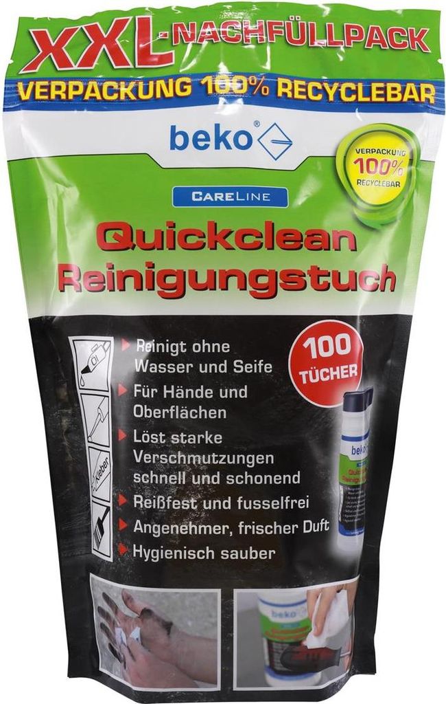 XXL-Nachfüllpack CareLine Quickclean Reinigungstuch 100 Produktbild 