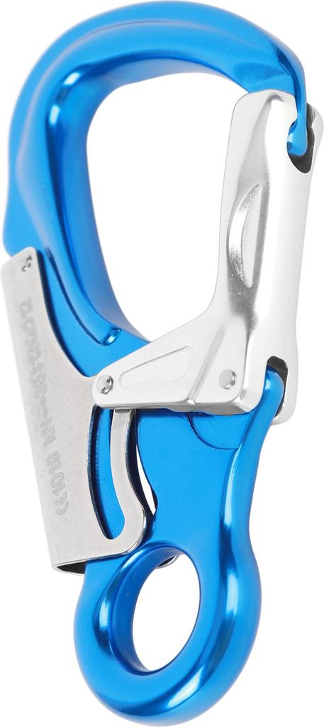 35KN Kletterkarabiner Clips D-förmige Hochleistungskarabiner für Klettern, Abseilen, Bergsteigen Saphirblau, Silber