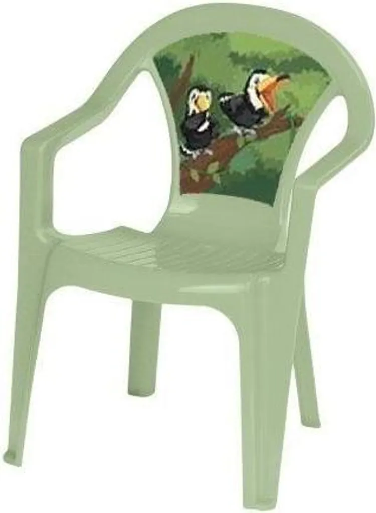 Chaise de jardin pistache pastel en résine injectée - Design empilable