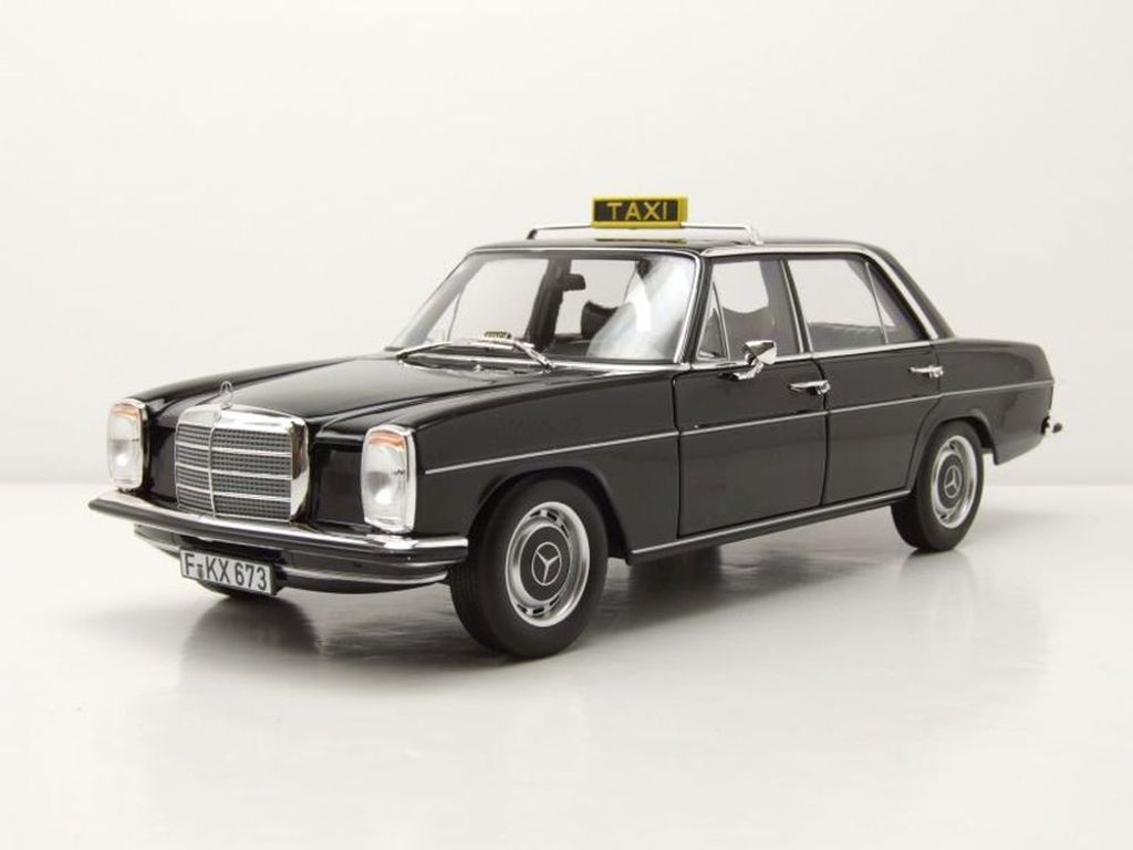 Norev 183776 Mercedes 200 /8 Strichachter W115 Taxi 1968 schwarz 1:18
