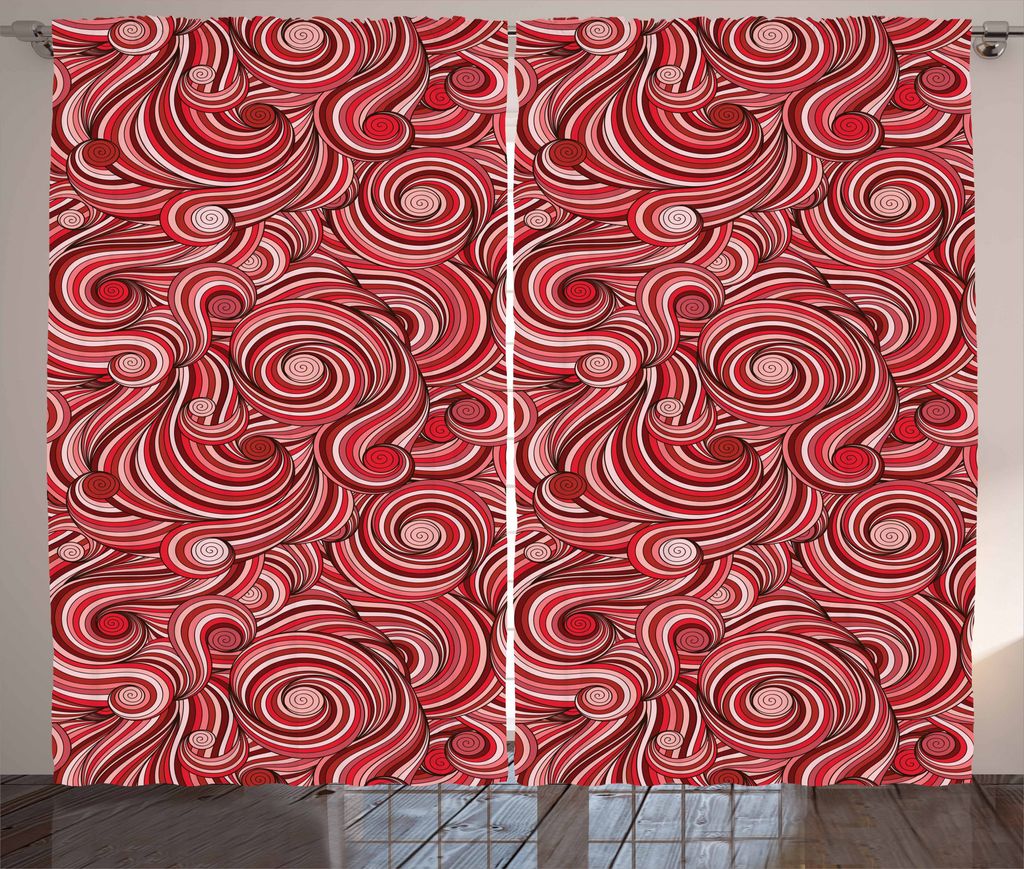 ABAKUHAUS asiatisch Rustikaler Gardine, Herbst Festlicher Feiertag, Schlafzimmer Kräuselband Vorhang mit Schlaufen und Haken, 280 x 225 cm, Rose R...
