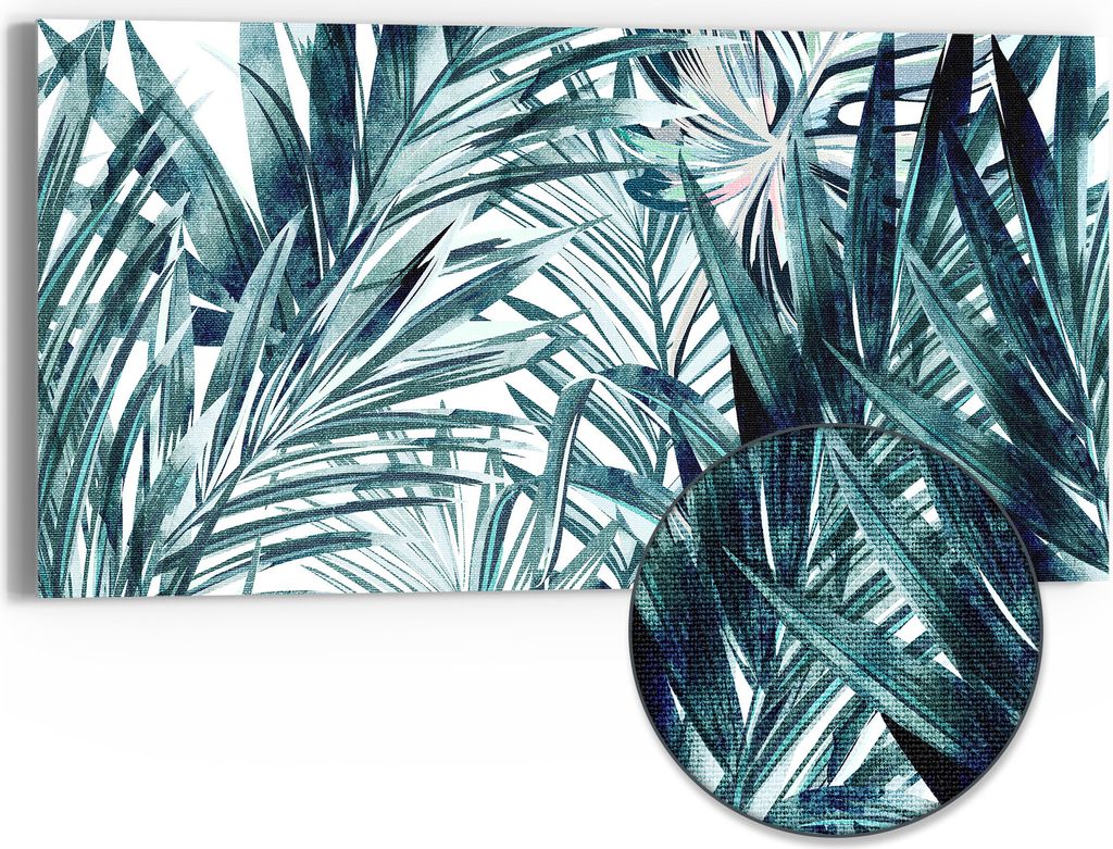 DEQORI Hybrid Leinwand Bild 60x30 cm 'Palmenflüstern' Produktbild 