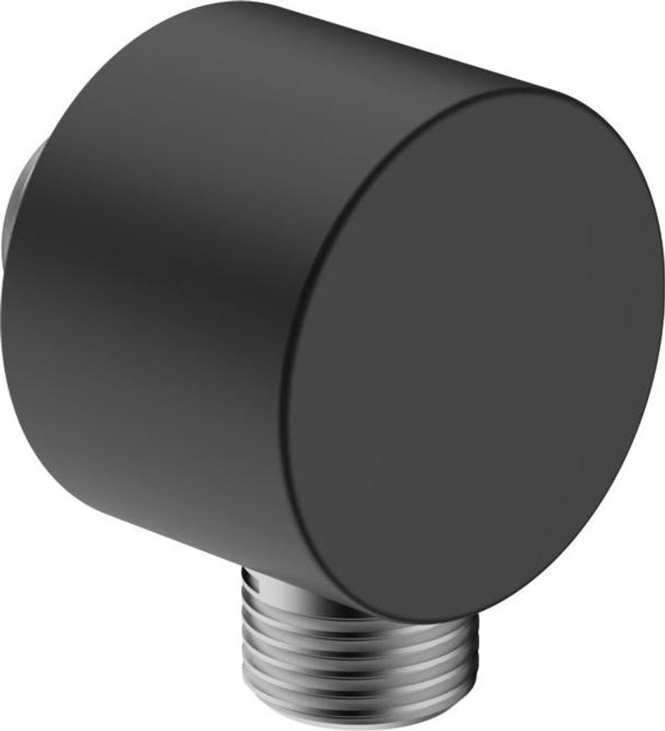 AquaCraft 100 Wandanschlussbogen schwarz matt | Brauseanschluss 1/2 Zoll | Duschanschluss ohne Brausehalter | Eckiger Wandanschluss Dusche | Modern...