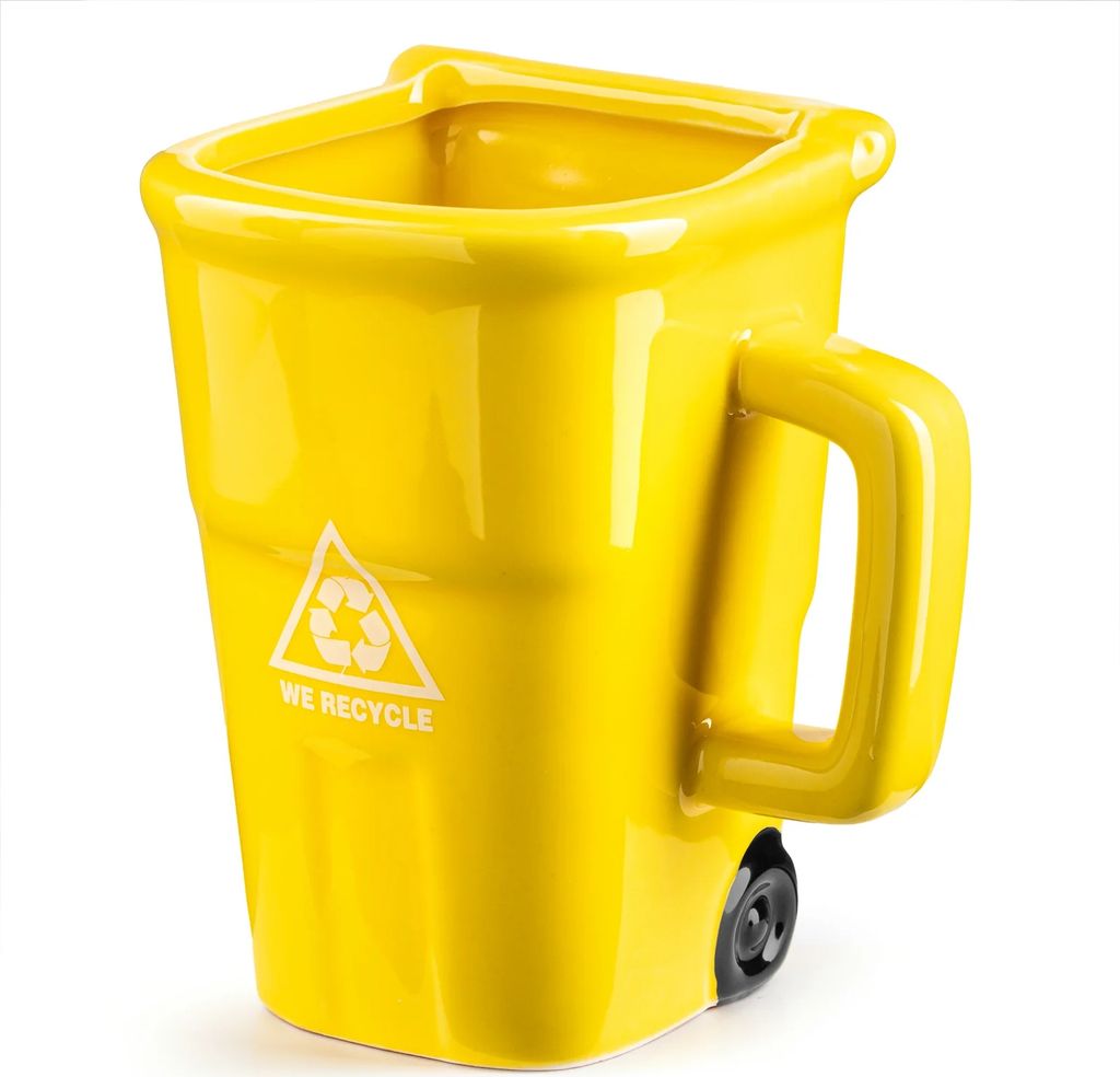 Gelber Müllbecher - Abfallbehälter