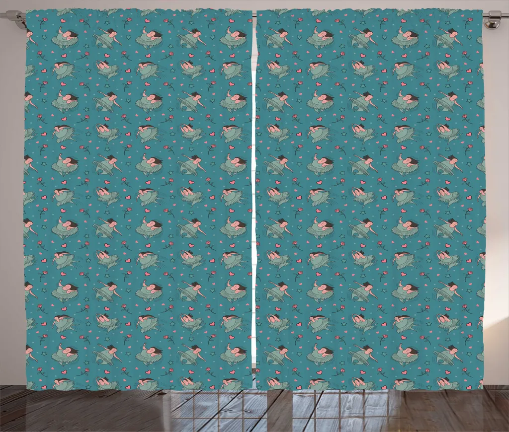 ABAKUHAUS Rideau de Salon Ballet Rustique 280x225 cm Bleu Cadet