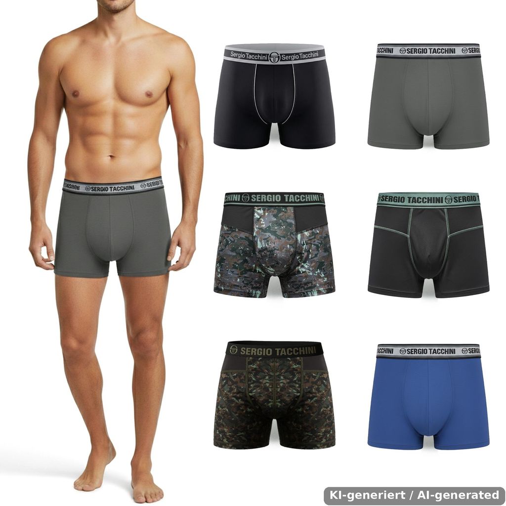Pantalones boxer para hombre Sergio Tacchini, set de 6 Imagen del producto  Imagen generada por IA
