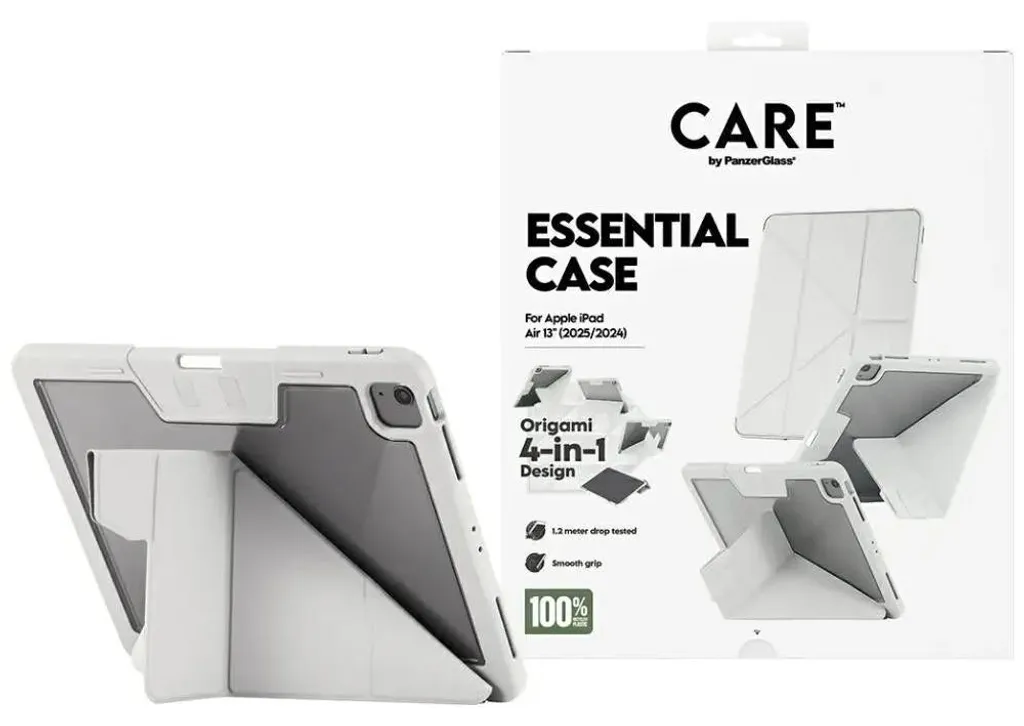Coque iPad Air 13 M4 Antichoc CARE PanzerGlass TPU Essential Gris Clair