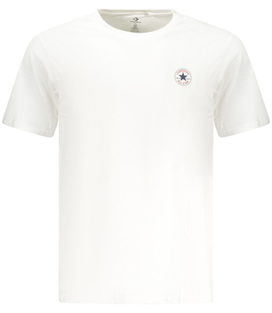Weißes Herren Kurzarm T-Shirt mit Logo-Druck und Rundhalsausschnitt