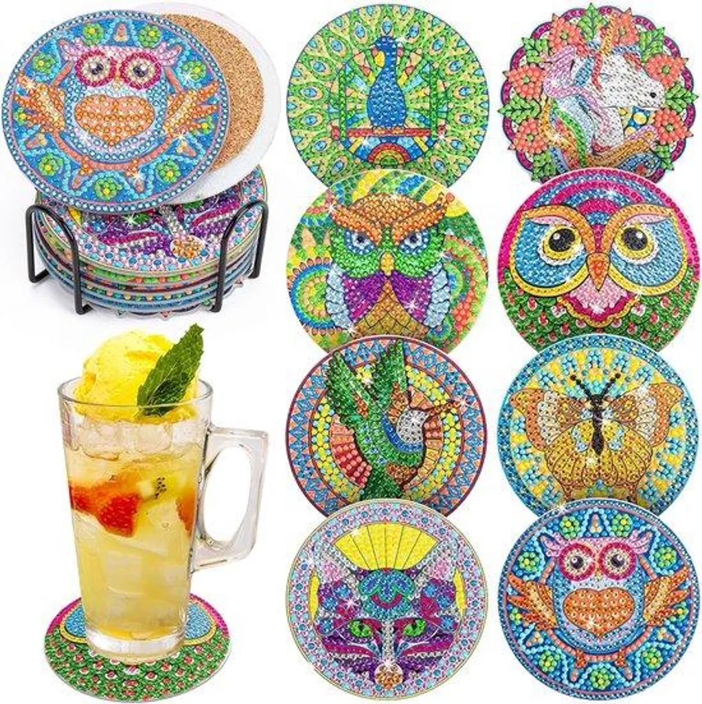 Supports Individuels Stables pour Sols en Diamant et Vases - Set de 8