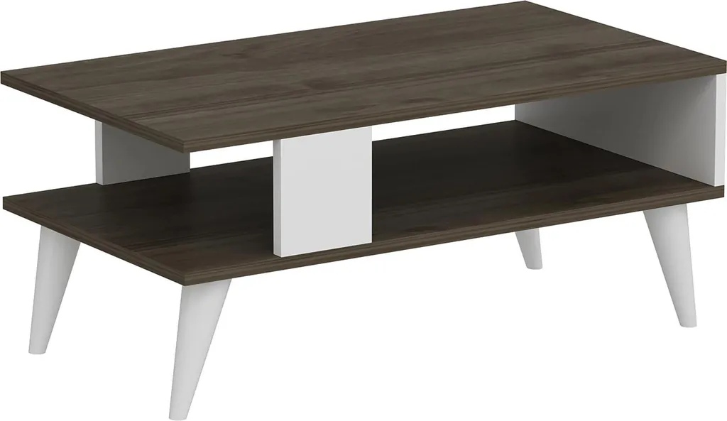 Tavolino Kali 40x90x45 cm Bianco/Noce - In And OutdoorMatch Legno