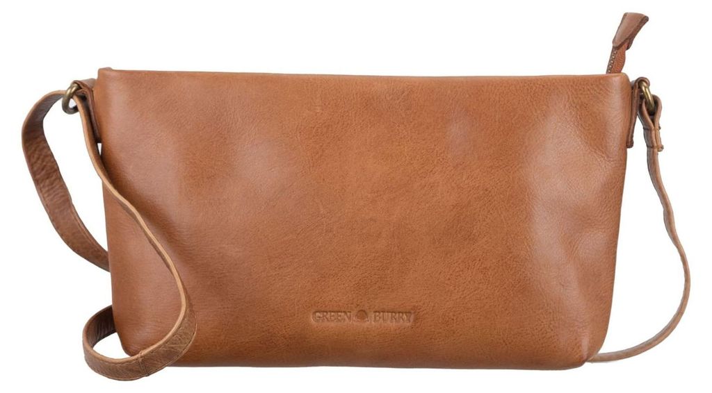 GREENBURRY Leder Umhängetasche Colombiana RV Shoulderbag Nougat braun