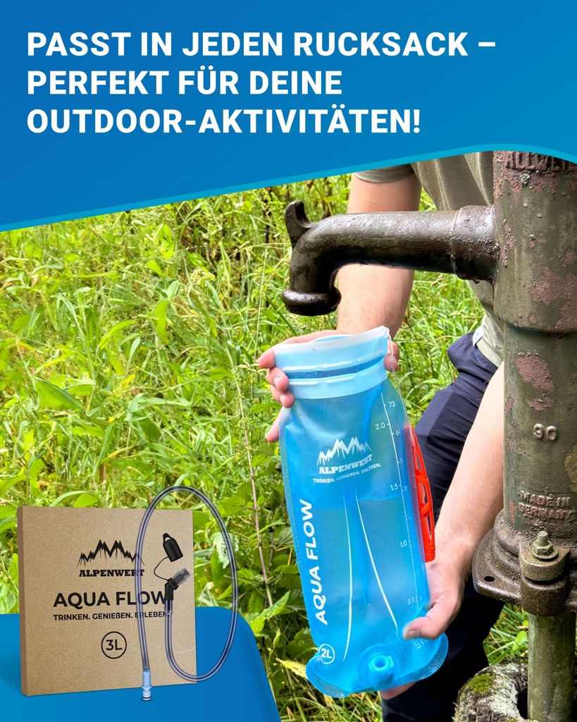 Alpenwert® Trinkblase mit Trinkschlauch [Wasserblase 2L BPA Produktbild 5