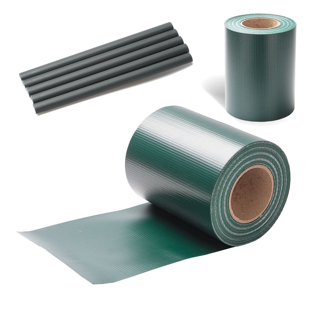 Fiqops 2x 70m Sichtschutzfolie Gartenfreude Folie PVC Zaun Folie SichtschutzStreifen,Grün