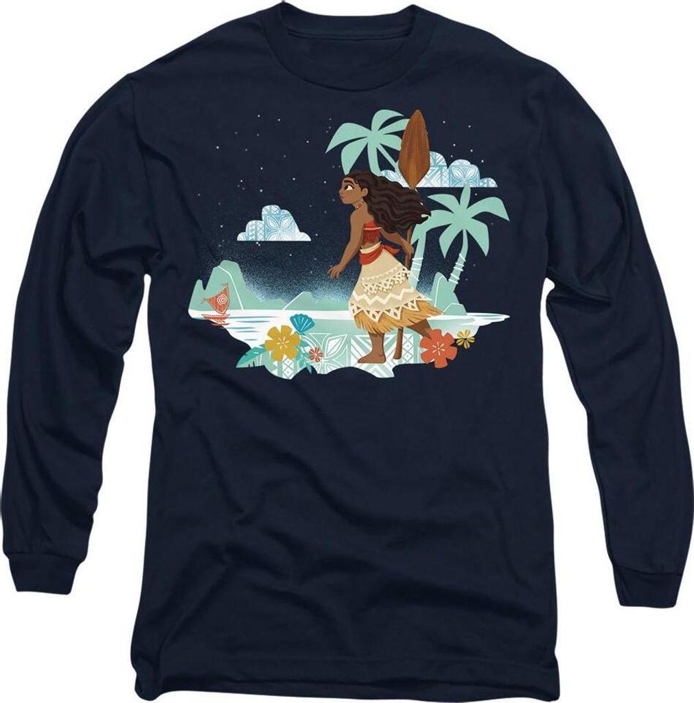 Moana - "Flat Island" T-Shirt für Herren/Damen Uni TV14816 (XXL) (Marineblau)