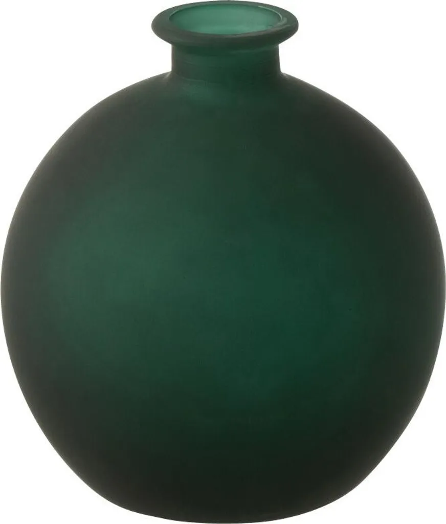 J-Line Vase Boule en Verre Vert Mat Small - Décoration Intérieure Chic