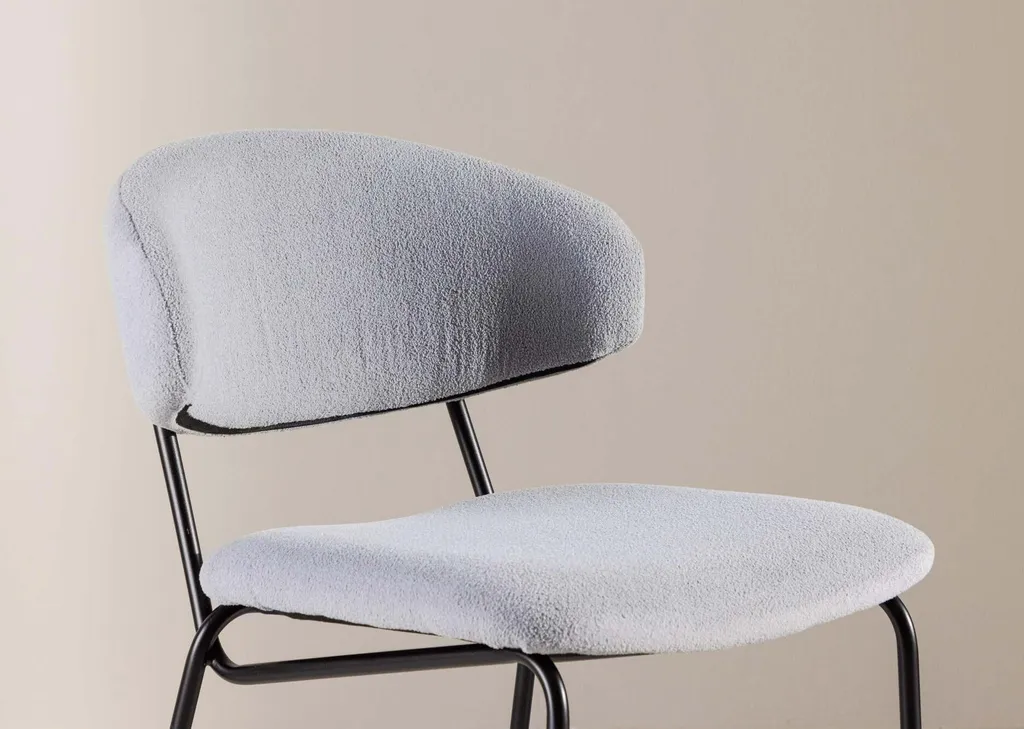 FURNLUX Chaise de salle à manger Chico Grey Black 50cm design moderne - 5