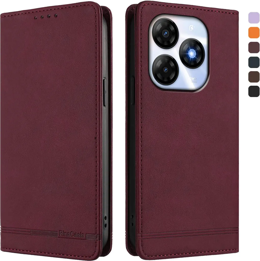 Custodia itel P55 4G Elegante Rosso - Wallet Case Professionale