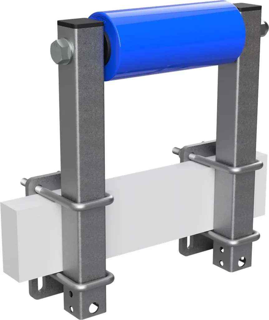 Rullo laterale in poliuretano con supporti rotolo rimorchio per barca zincato SUPROD, B=200, L=350 mm, blu