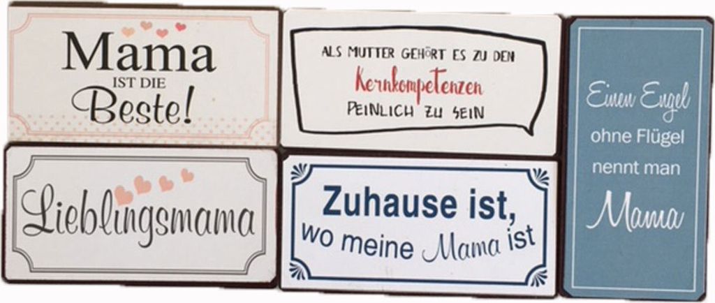 5 Kühlschrankmagnete Set Mama Mutter Magnet im Shabby Style