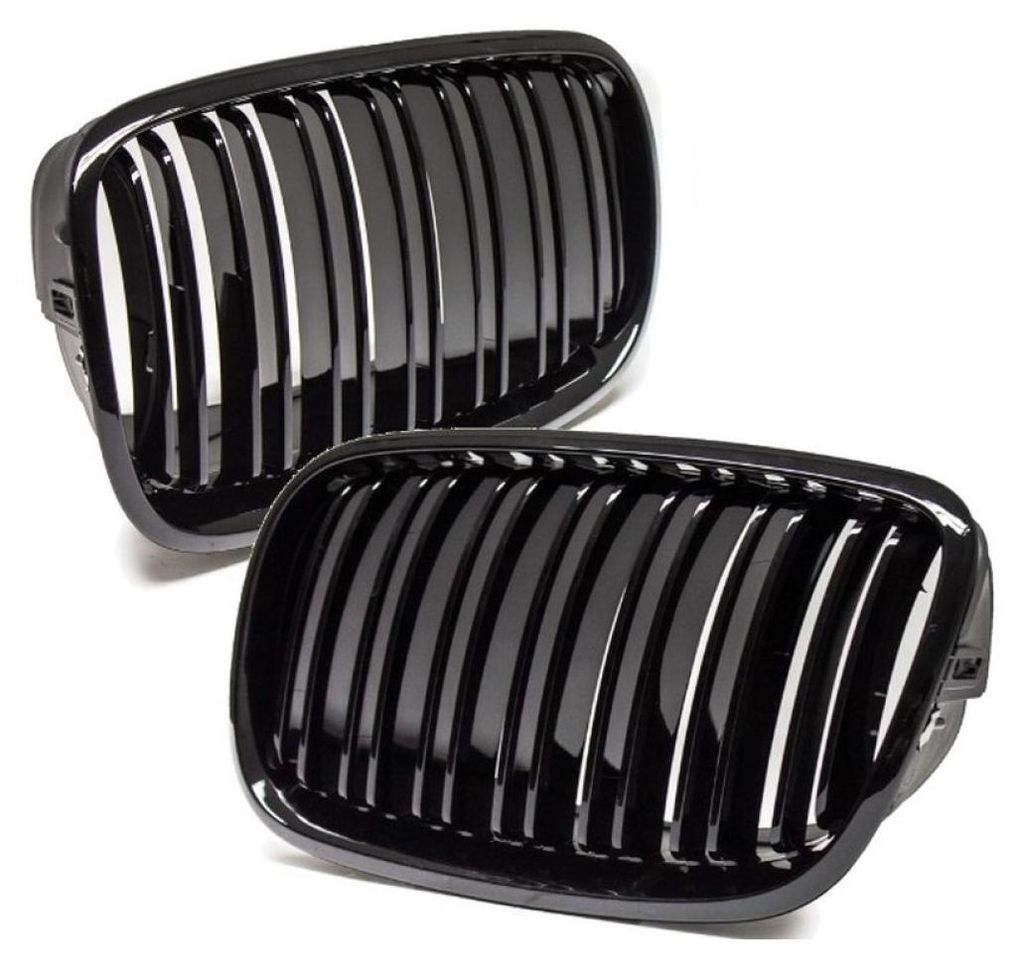 Doppelnieren-Kühlergrills für BMW X5/X6 (E70/E71/E72) 2007–2014, schwarz hochglänzend lackiert