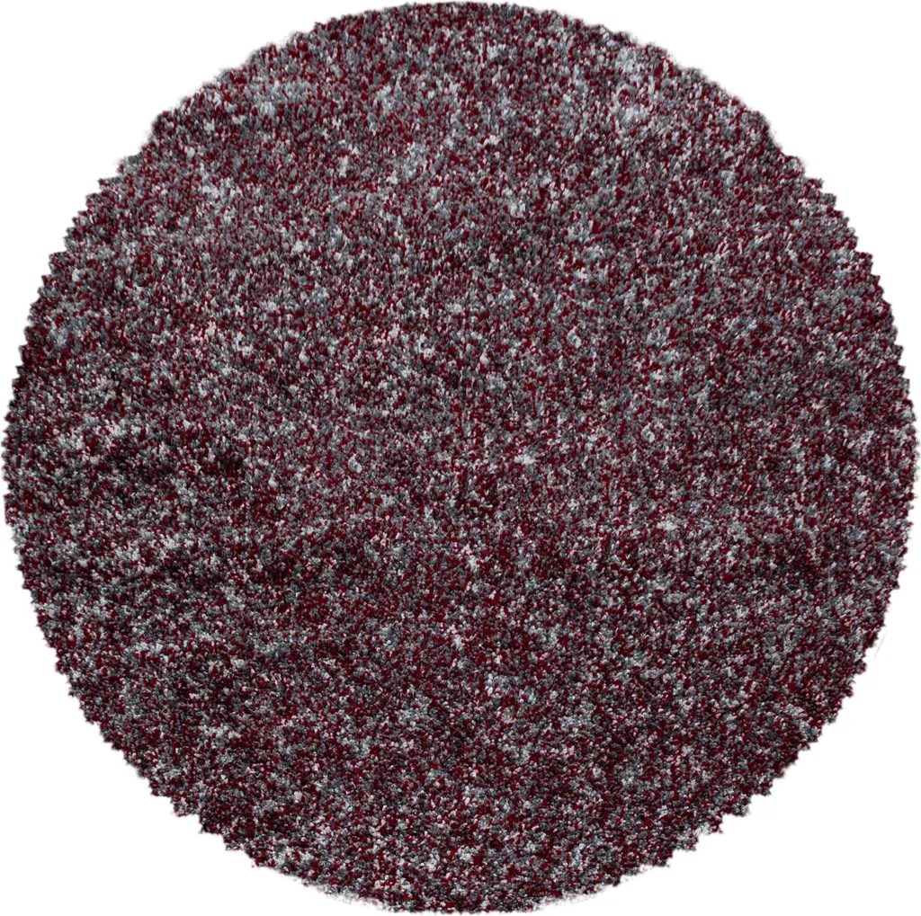 Décoration Intérieure : Tapis Rond Rouge Enjoy Shaggy 80cm pour Salon