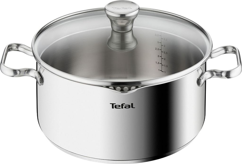 Tefal Duetto Kochtopf 24 cm A70546 Induktion Glasdeckel z. Abgießen Edelstahl