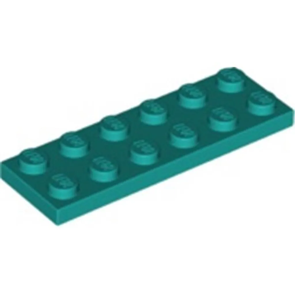 Plaque Lego 2x6 Turquoise Foncé 3795 : Lot de 100 Briques Plates Plates