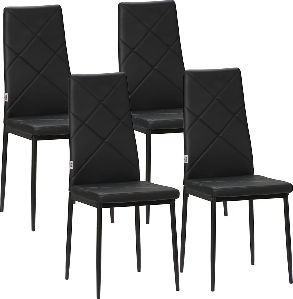 4er-Set Stš¹hle Esszimmerstš¹hle Kš¹chenstš¹hle. modernes Design. 41 cm x 50 cm x 97 cm. Schwarz