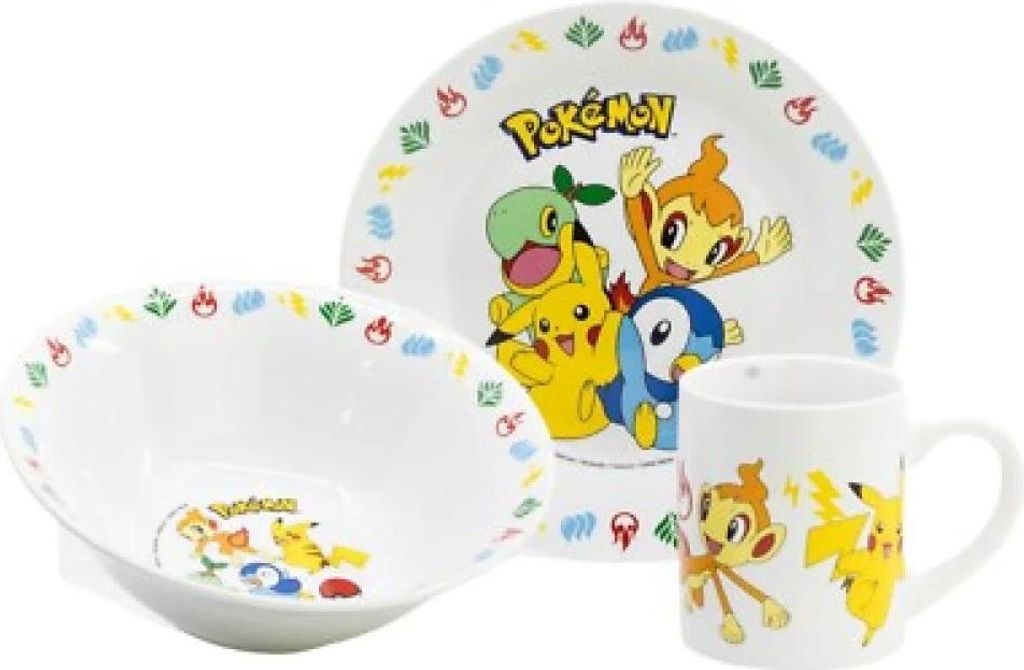 Pokemon Pikachu Kinder 3 teiliges Geschirr Set Keramik Produktbild 