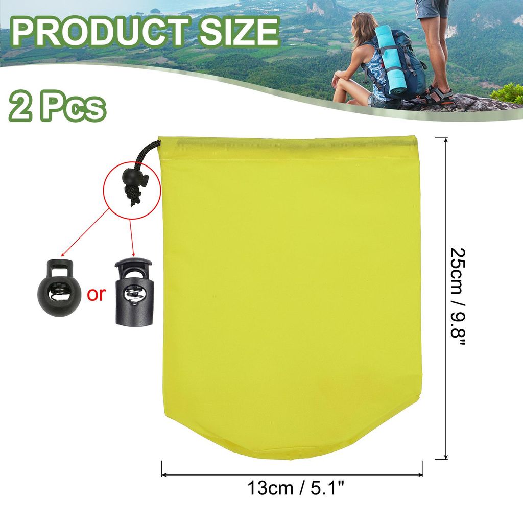 Kordelzugbeutel 2 Stš¹ck 13 x 25cm Stuff Sack, Wasserdichter Outdoor-Aufbewahrungssack Tragbarer Zugband-Staubschutzbeutel Leichter Schlafsack f...