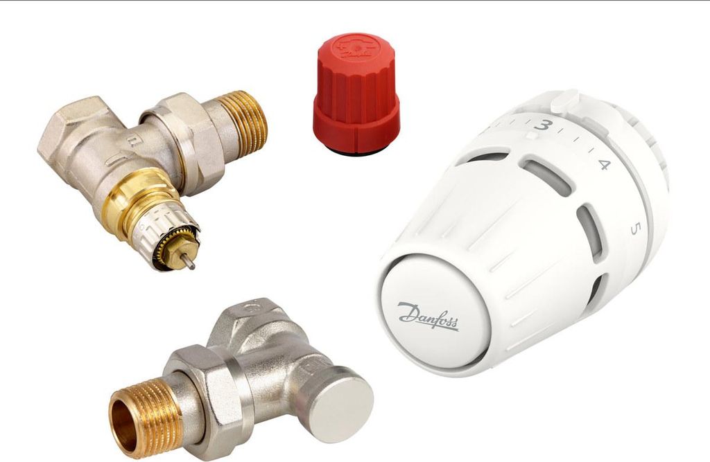 Danfoss Thermostatset mit Regus RA-Kopf, Mutter +RA-N+RLV-S 15 Winkel