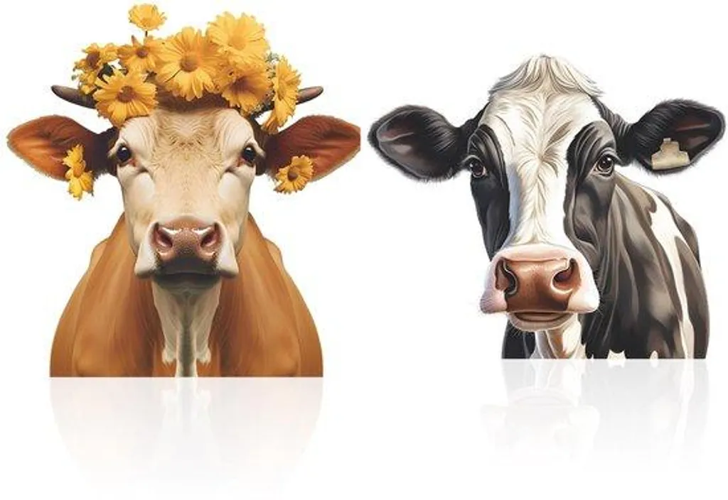 Autocollant 3D Vache Rigolo pour Voiture Décoration Été - Modèle XL
