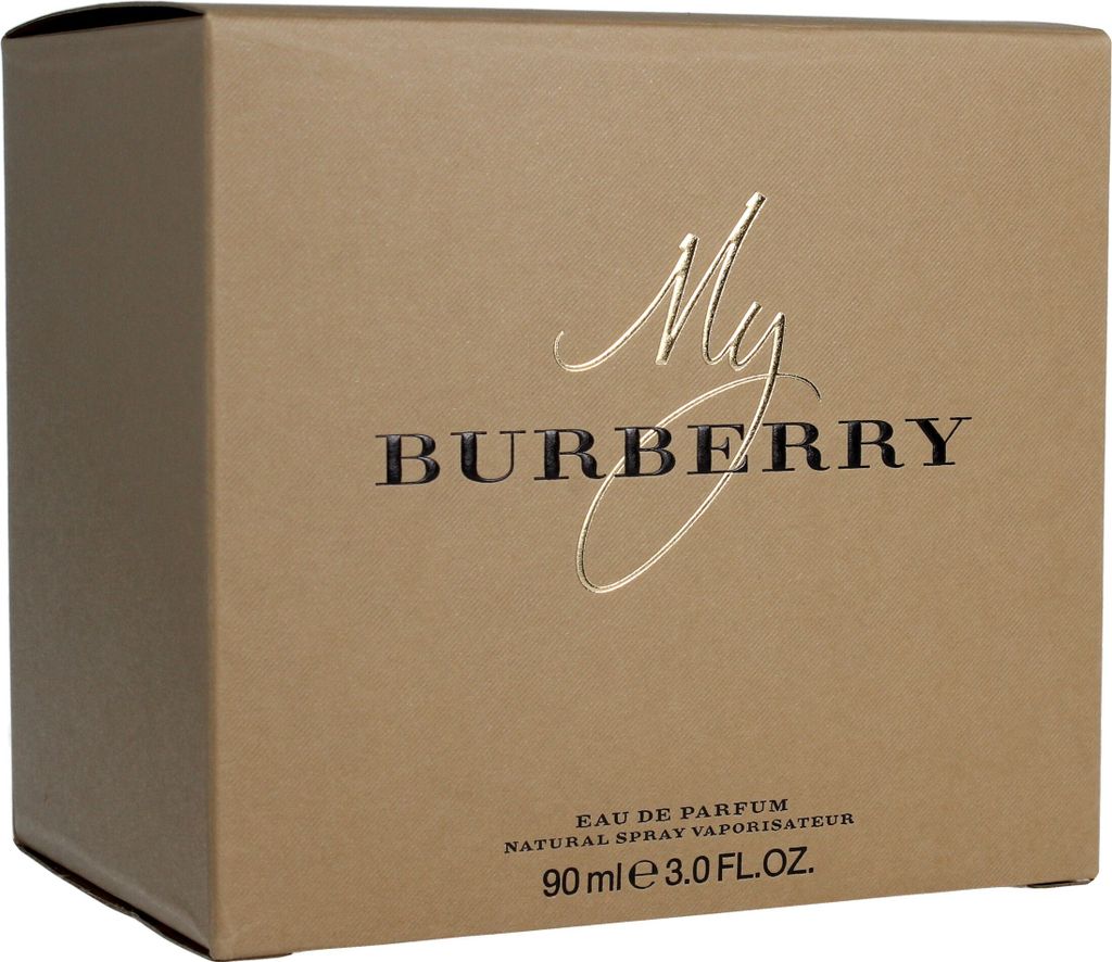 A cardboard box for Burberry My Burberry perfume.