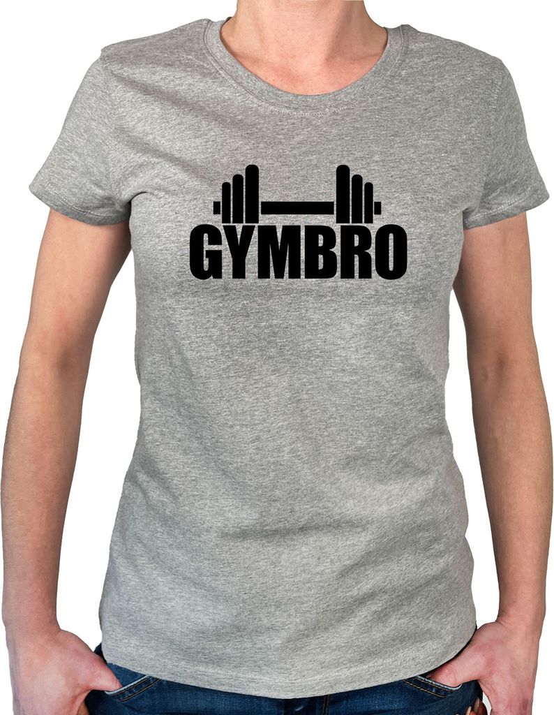 Huuraa Damen T-Shirt Gymbro Hantel XL Sport Grey Bio Baumwolle Fairtrade Damenshirt Geschenkidee