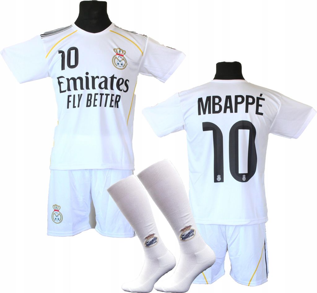 Weißes MBAPPE-Fußballtrikot + Socken - BG 122