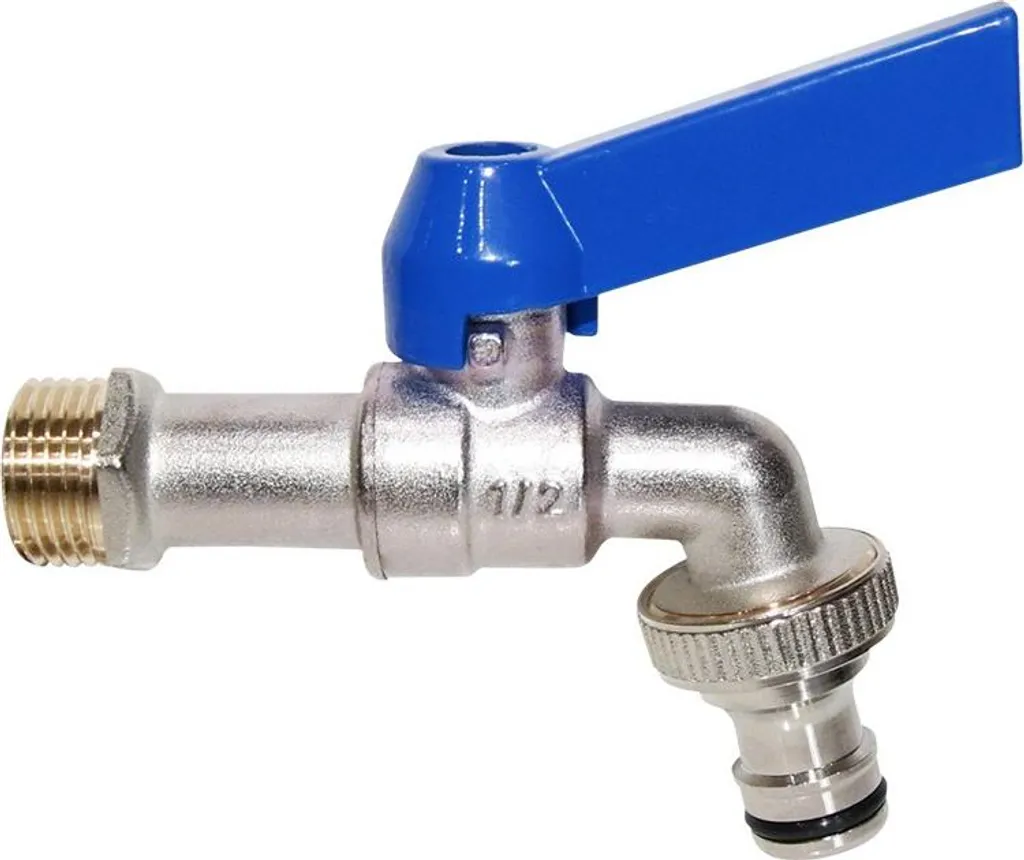 Rubinetto Ottone 1x3/4" Monocomando Blu per Lavatrice e Giardino