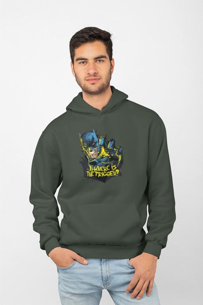 D&B Uni Hoodie MO00016 Batman Waldgrün-Größe L