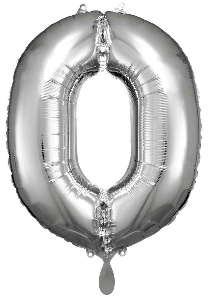 Amscan Folienballon - Zahl 0 silber : Helium gefüllt Folienballon: Helium gefüllt
