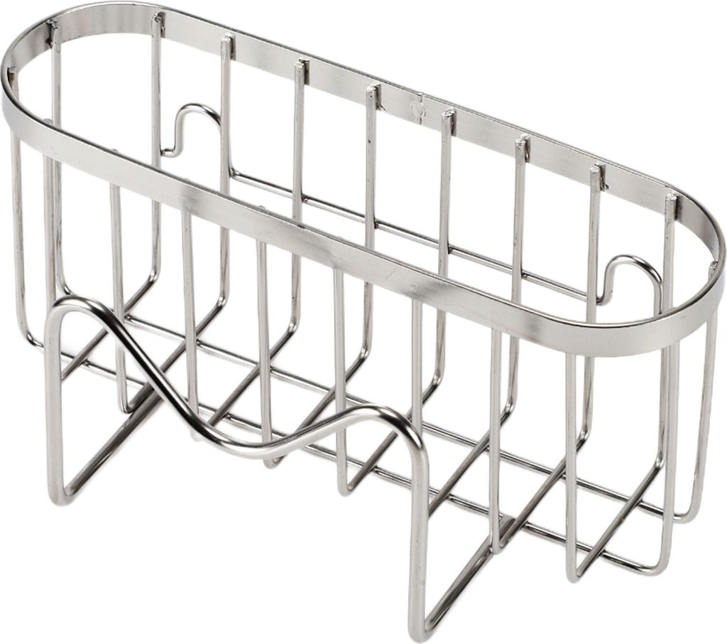 Spülbecken Caddy Organizer, Schwammhalter Edelstahl, Küchenspülen Caddy Organizer, Lappenhalter für die Küche, Silberton, 16,5x7,7x7,6cm