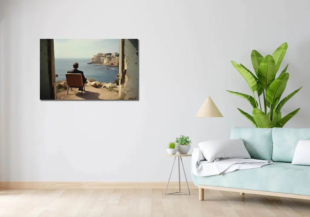 Image 100 x 60 cm Confrontation côtière solitaire Impression Premium - 2