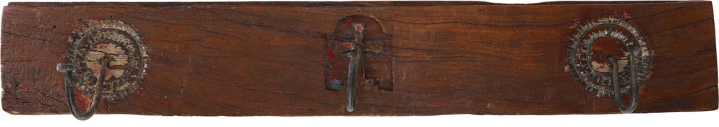 Massiver Garderobenhaken, Wandhaken, Kleiderhaken, Garderobe aus Alten Holzelementen - Modell 10, Antik-braun, Metall,Holz, 13*81*10 cm, Wandhaken ...